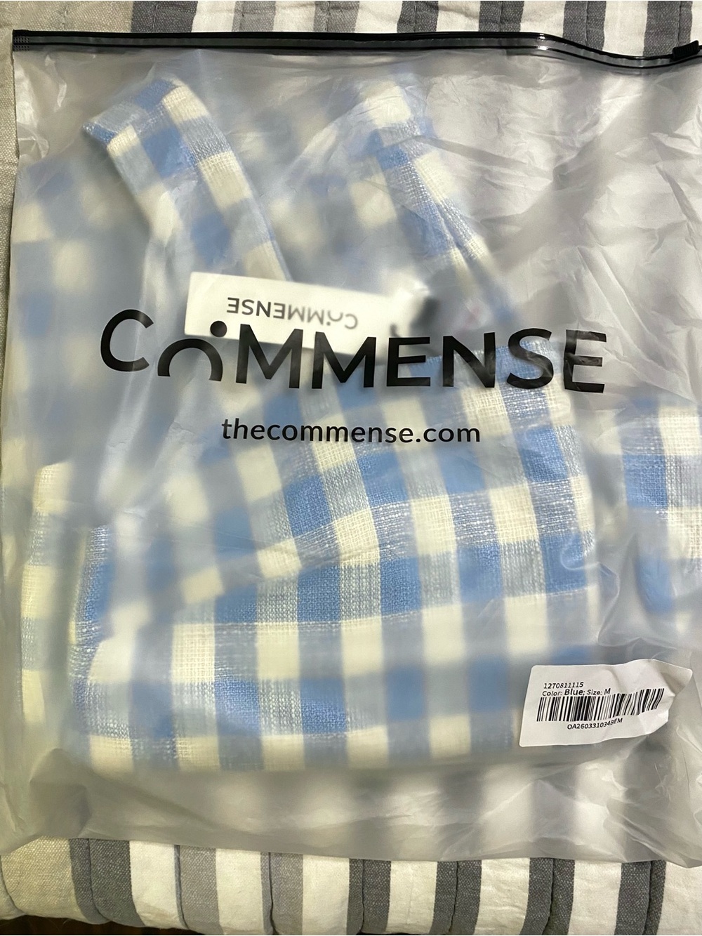 Commense Blue and White Gingham Scalloped Hem Shorts - Picture 3 of 3